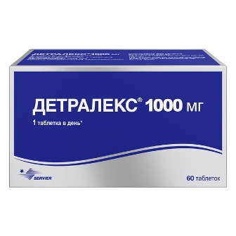 Детралекс, таблетки, покрытые пленочной оболочкой 1000мг, 60 шт