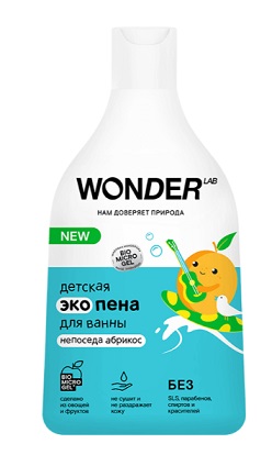 Wonder lab (Вондер Лаб) экопена для ванны детская Непоседа абрикос, 550мл