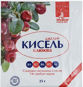 Кисель Джели плюс, со вкусом клюквы, гранулы 25г БАД