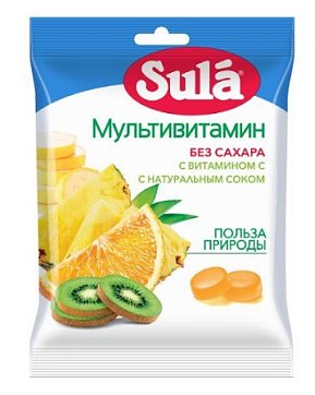 Зула (Sula) леденцы для диабетиков Мультивитамины, 60г