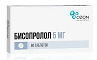 Купить бисопролол, таблетки, покрытые пленочной оболочкой 5мг, 60 шт в Нижнем Новгороде