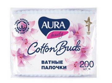 Aura (Аура) ватные палочки пакет 200шт