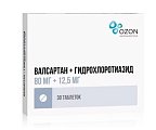 Купить валсартан+гидрохлоротиазид, таблетки, покрытые пленочной оболочкой 80мг+12,5мг, 30 шт в Нижнем Новгороде