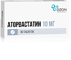 Купить аторвастатин, таблетки, покрытые пленочной оболочкой 10мг, 90 шт в Нижнем Новгороде