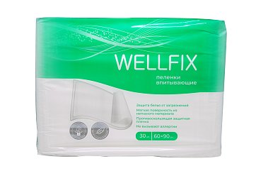 Пеленки Веллфикс (Wellfix) 60х90см, 30 шт