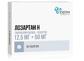 Купить лозартан-н, таблетки, покрытые пленочной оболочкой 50мг+12,5мг, 90 шт в Нижнем Новгороде