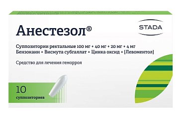 Анестезол, суппозитории ректальные 100мг+40мг+20мг+4мг, 10 шт