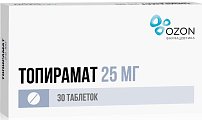 Купить топирамат, таблетки, покрытые пленочной оболочкой 25мг, 30 шт в Нижнем Новгороде