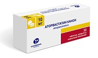 Купить аторвастатин канон, таблетки, покрытые пленочной оболочкой 10мг, 30 шт в Нижнем Новгороде