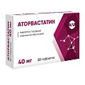 Купить аторвастатин, таблетки, покрытые пленочной оболочкой 40мг, 30 шт в Нижнем Новгороде