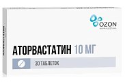 Купить аторвастатин, таблетки, покрытые пленочной оболочкой 10мг, 30 шт в Нижнем Новгороде