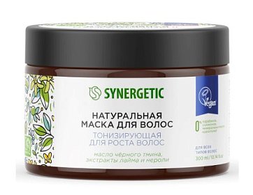 Synergetic (Синергетик) маска натуральная тонизирующая для роста волос, 300 мл