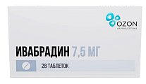 Купить ивабрадин, таблетки покрытые пленочной оболочкой 7,5мг, 28 шт в Нижнем Новгороде