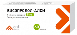 Купить бисопролол-алси, таблетки покрытые пленочной оболочкой 5 мг, 60 шт в Нижнем Новгороде